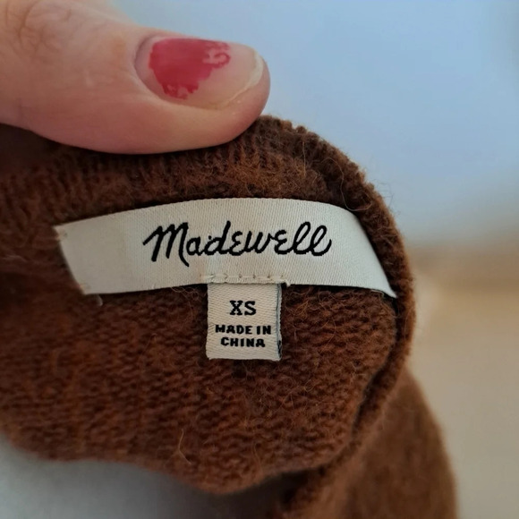 Madewell Merino Wool Blend Brown Cozy Sweater Cardigan Size XS - Picture 5 of 5